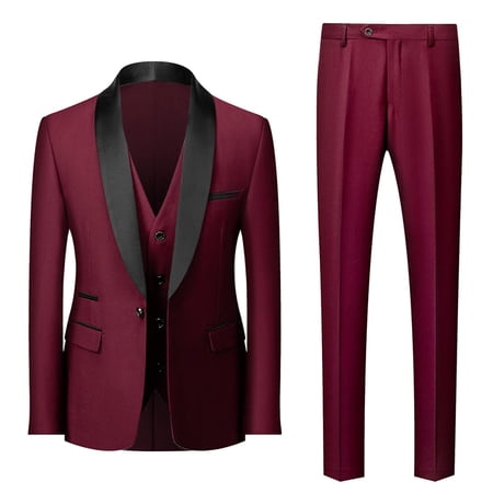 90S Outfit for Men 3Xl Men's Solid Color Fashion Casual Party Dress up Suit Jacket Vest Pants Three Pieces L Baggy Jeans Mens 90S