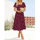 thumbnail image 3 of Vestido ZESICA para mujer, estilo bohemio, floral, midi, talla S, color vino, 3 of 8