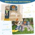 thumbnail image 3 of ZENPETIO 9 in 1 Toddler Slide for Kids Age 1-3 with Ring Toss, Basketball Hoop, and Telescope, Indoor Outdoor Slide Toddler Playset Toddler Playground Blue Yellow, 3 of 3