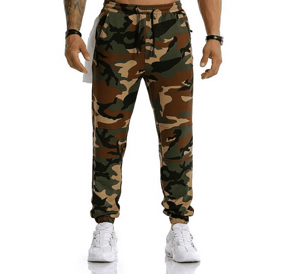 Men's Camouflage Military Army Trousers Slim Sport Gym Jogging Sweatpants Pants 