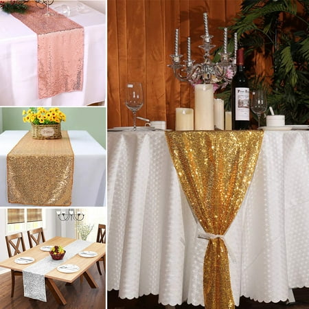 Dessert For Christmas Dinner 5 Pcs Sequin Table Runner, 12