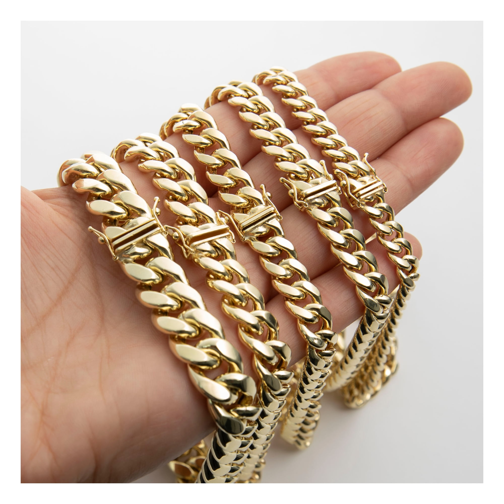 Miami Cuban Link Chain Necklace 14K Yellow Gold, Adult Unisex, ALL SIZES - Goldum NYC