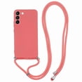 thumbnail image 1 of For Samsung Galaxy S21 4G/5G Case Rubberized Fiber Lining Cover with Long Lanyard, 1 of 5