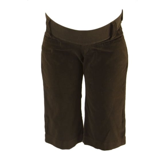 OLIAN Maternity Women's Velvet Bermuda Knee Pants FP18848 Sz X-Large Brown