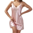 thumbnail image 2 of Camisón corto de seda helada para mujer, lencería, ropa interior, bata, vestido de dormir, 2 of 5
