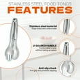thumbnail image 5 of FACEGA Metal Tongs,Fork and Spoon Clip Head 304 Stainless Steel Metal Tongs for Cooking,U Frame Handle 7.8" Serving Tongs,For Bbq, Buffet, Bartending,Silver, 5 of 7