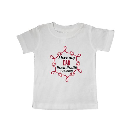 

Inktastic I Love My Dad Heart Health Awareness Gift Baby Boy or Baby Girl T-Shirt