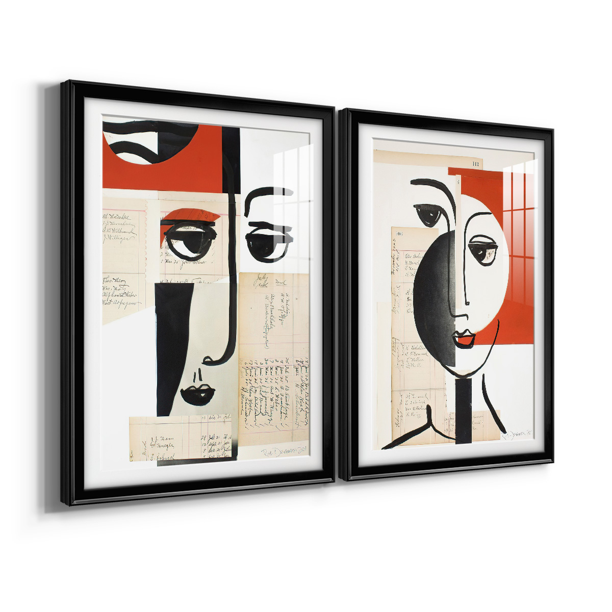 Wexford Home Faces of A Century III Premium Framed Print, 18.5" x 24.5" - Ready to Hang, Black (Set of 2)