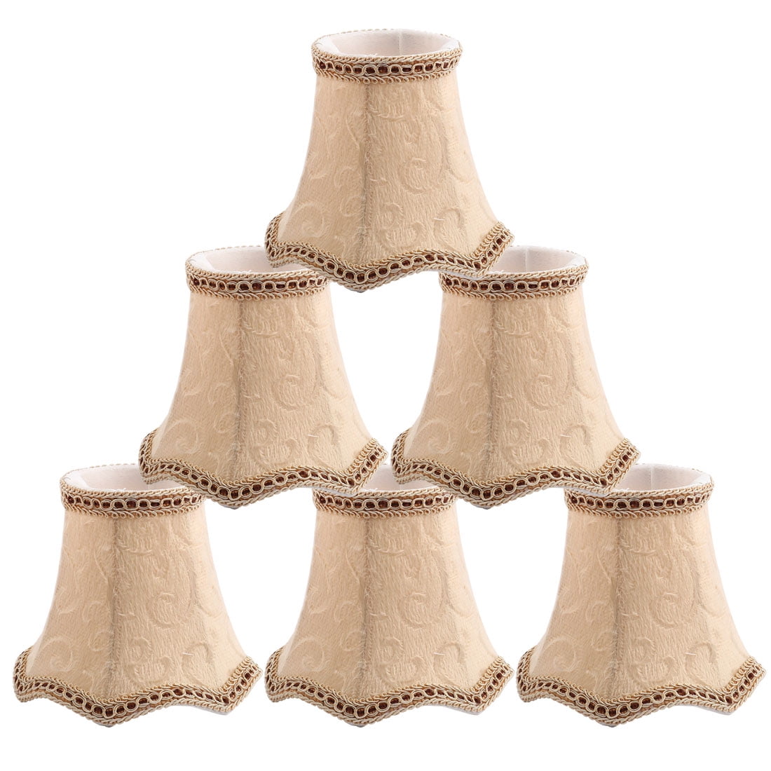 Wall Ceiling Clip on Lamp Shades Light Cover Beige 3x5.3x4.7Inch, Set