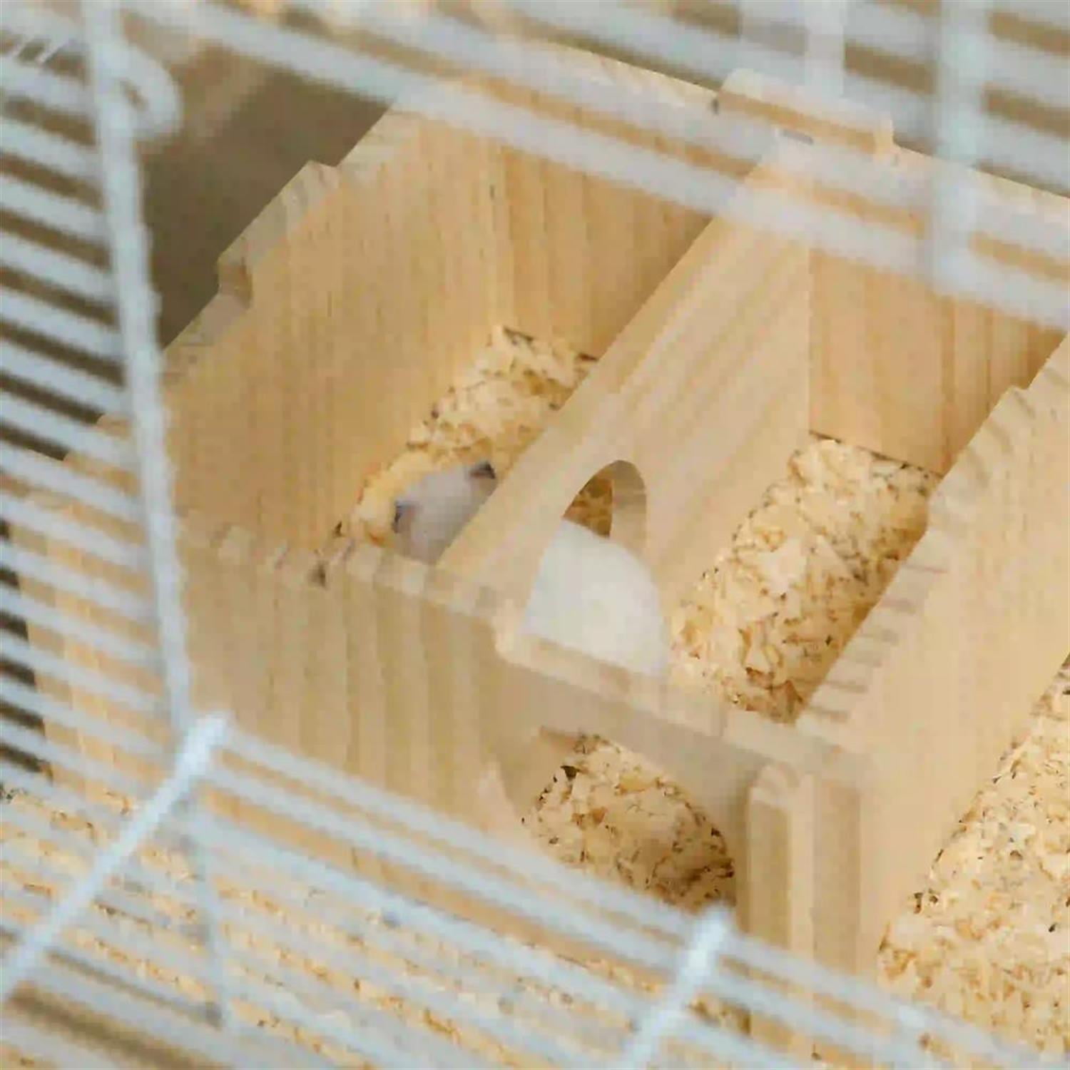 Kadyn 23" Large Hamster Cage, Gerbil Cage with Deep Bottom, Exercise Wheel, Food Dish, Small Animal Habitats for Syrian Gerbil, White