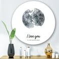 thumbnail image 2 of Designart 'Kiss of Two Lovers In Romantic Moon Shape' Modern Circle Metal Wall Art 11x11 - Disc of 11, 2 of 5