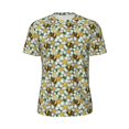 thumbnail image 6 of Rocae Bees and Flower for Men's Mesh Quick-Dry Short Sleeve Workout T-Shirt,Mens Crew Neck Tee Lightweight Soft Classic T Shirts X-Small, 6 of 9