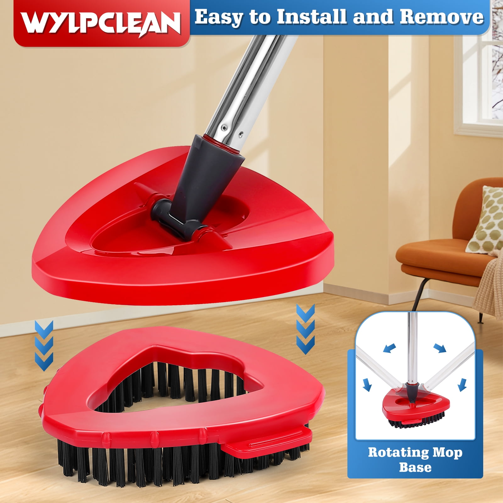 Spin Mop Replace Head for Tank EasyWring,Upgraded Scrub Brush