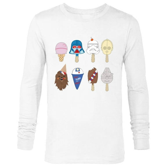 Star Wars Characters as Nostalgic Ice Cream - Long Sleeve T-Shirt for Men - Customized-White
