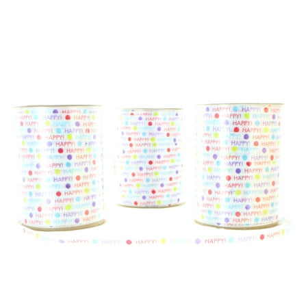 Printed Paper Ribbon - 3pk 1/4