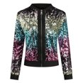 thumbnail image 2 of Women's Sequin Panel Multicolor Metallic Style Jacket, 2 of 5