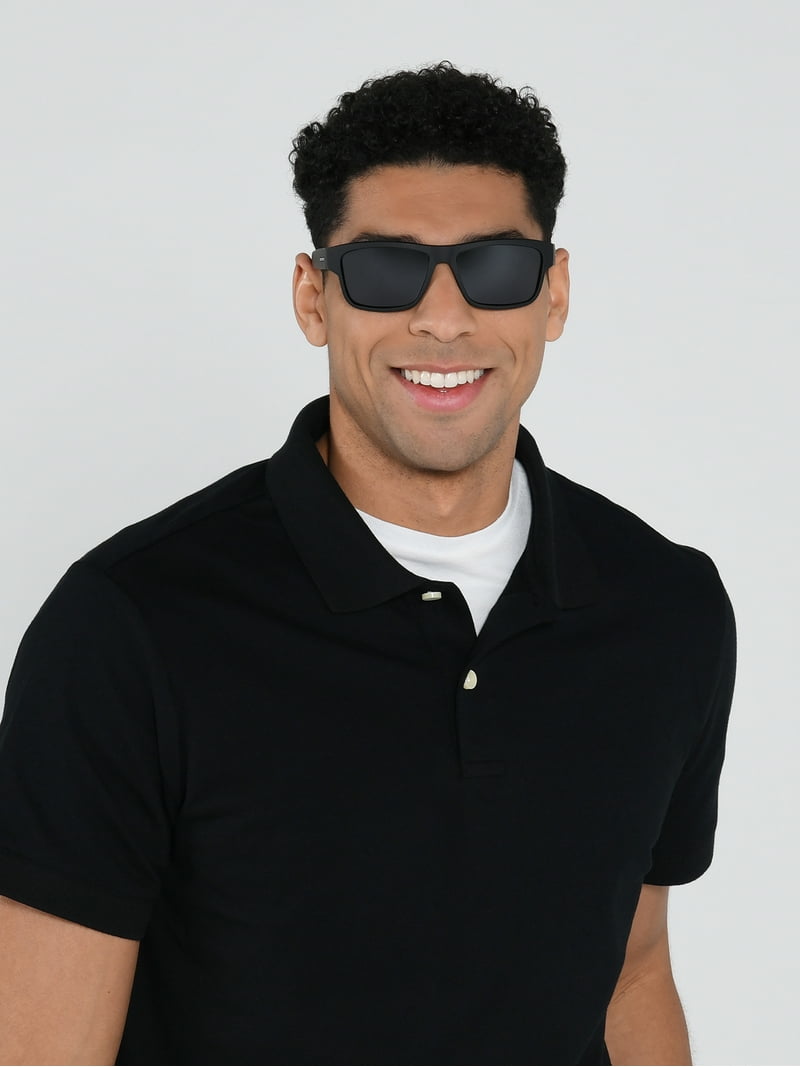 Foster Grant IRONMAN® Matte Black Rectangle Men's Polarized
