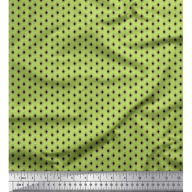 Soimoi Rayon Fabric Dots & Diamond Shirting Print Fabric by The Yard 42 Inch Wide