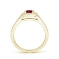 thumbnail image 2 of ANGARA Natural Classic Oval Ruby Halo Engagement Ring with Diamond Accents in 14K Yellow Gold for Women (Size-6x4mm) | July Birthstone, Anniversary, Jewelry Gift for Women | Natural Ruby Ring, 2 of 11