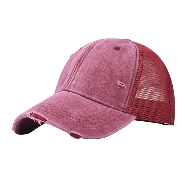 Under $10 Baseball Caps Red Men Ladies Hat Fashion Baseball Cap Denim Buckle Outdoor Sunscreen Sunshade Hat