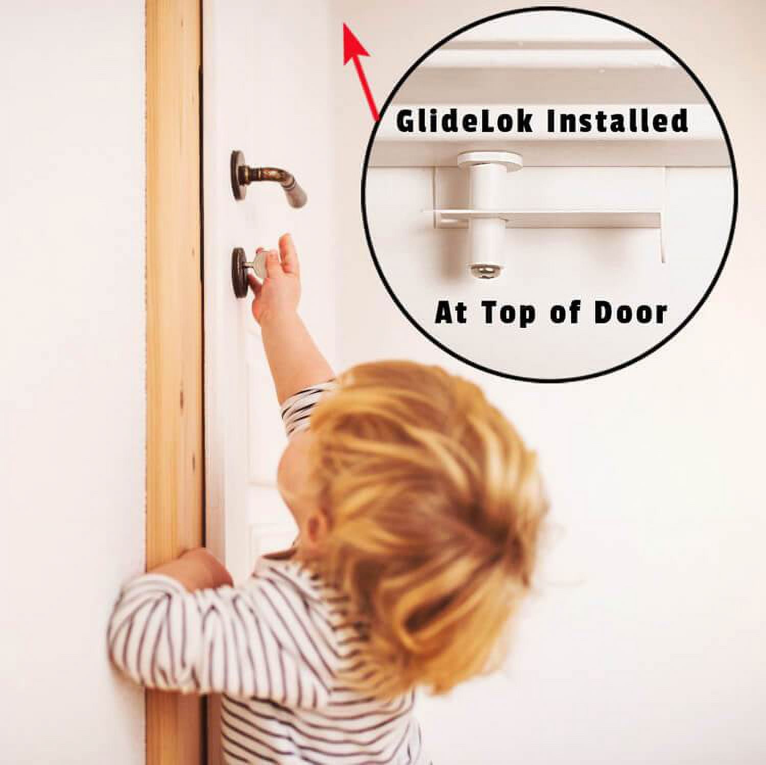 4 Pack - GlideLok Child Safety Door Top Lock