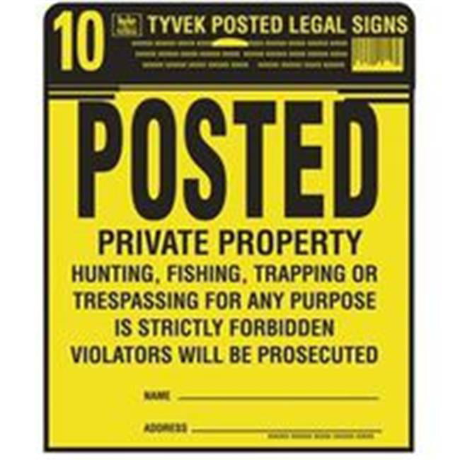 Posted Private Property Hunting Fishing Trapping Trespassing Sign 12 Pack Yellow 