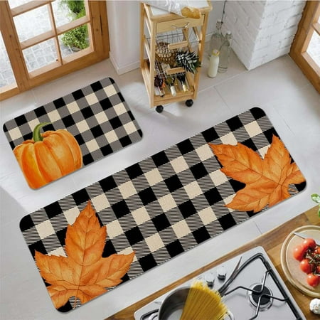 

Summer Savings Clearance Suncoda Bathroom Rugs Pumpkin Kitchen Mat Strip Absorbent Kitchen Rug Decorative Door Mat Two Pcs