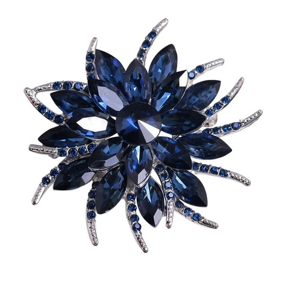 Merdia Flower Brooch Pin Created Crystal
