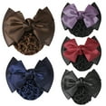 thumbnail image 4 of Walbest Women's Bowknot Bun Cover Hairnet Lace Bow Barrette Hair Clip, Black, 4 of 7