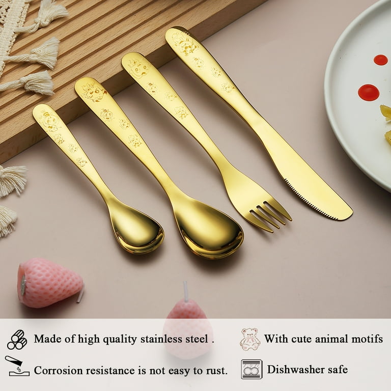 Couverts Pour Enfants Lehoo Castle – Lot De 6 (2 Fourchettes, 2 Cuillères, 2 Couteaux) – Acier Inoxydable 18/0 – Taille Adaptée 3 Ans Et Plus – Motif Licorne