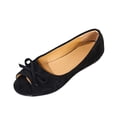 thumbnail image 2 of DIVVce Peep Toe Bow Flats For Women Suede Slip On Comfortable Casual Footwear, 2 of 8