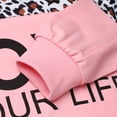 thumbnail image 6 of Toddler Girls 2 Piece Cute Outfits Set Leopard Pink Love Crewneck Sweatshirt with Jogger Pants Kids Clothing Set 5-6 Y, 6 of 7