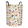 thumbnail image 2 of Balery Butterfly Flowers Round Laundry Basket with Handles Waterproof Freestanding Laundry Hamper for Clothes Toys in the Dorm and Family-Medium, 2 of 8
