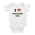 thumbnail image 1 of I Heart Pekingese Dog Funny Baby Bodysuits, 1 of 5