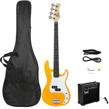 product image of Glarry Beginner Bass Electric Guitar with 20W Amplifier, Yellow