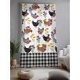 thumbnail image 2 of Sheer Curtains 108 Inches Long, Farmhouse Rooster Semi Sheer Curtains Light Filtering Window Treatment, Country Watercolor Flowers Black Plaid Privacy Voile Drapes for Living Room 52x108 Inch, 2 of 7