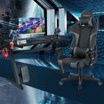 thumbnail image 2 of Goplus Z-Shaped Racing Style Desk &  Massage Gaming Chair Set for Home Office, 2 of 8