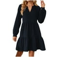 thumbnail image 1 of Fankiway Liquidation Robes à Manches Longues pour Femmes Mode Décontractée Confortable Robes à Manches Longues Col Montant Robes pour Femmes Grande Taille Liquidation, 1 of 6
