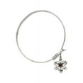 thumbnail image 2 of 6 1/4 inch Round Eye Hook Bangle Bracelet w/ Chastity medal charm w/ January Red Swarovski Crystal, 2 of 3