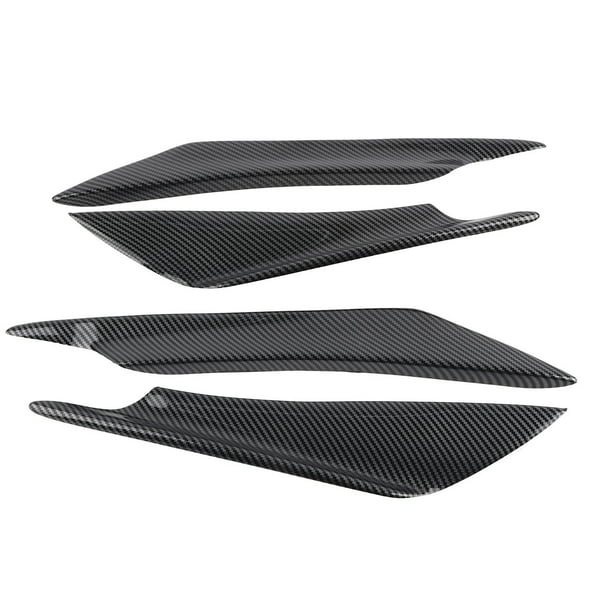 4 piezas de alerón de fibra de carbono universal para carrocería de coche, parachoques delantero, divisor de labios, embellecedor de aletas