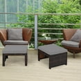 thumbnail image 2 of Costway 2PCS Patio Rattan Ottoman Cushioned Seat Foot Rest Furniture, 2 of 10