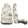 thumbnail image 3 of Zufioo Transportation Cartoon Full Set Car Seat Covers with Soft Padding 2PCS Universal Auto Front Seats Protector Fits Cars, SUVs, Sedans, and Trucks, 3 of 7