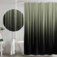 thumbnail image 5 of Sage Green Black Ombre Shower Curtain, Waterproof Shower Curtains for Bathroom, Modern Abstract Striped Gradient Washable Fabric Bathtub Curtain Set Bath Decor with 12 Hooks Long 72"x84", 5 of 8