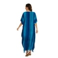 thumbnail image 6 of Beautybatik Blue Women Stripe Caftan Kaftan Loungewear Maxi Plus Size Long Dress 1X, 6 of 6