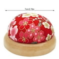 thumbnail image 2 of Coussin à Coudre en Bois Polyester Imprimé Fleur Pinces à Tricoter Porte-Pin Rouge, 2 of 9