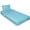 Geometric Turquoise, variant on Gilbins Jersey Knit 3 Piece Cot Size Camp Sheet Set (Cot Size 30"X75", Denim Bubble Text)