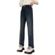 thumbnail image 2 of Cowsor Kids Girls Jeans Washed Elastic Waist Wide Leg Baggy Pants, 2 of 7