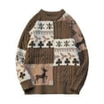 thumbnail image 2 of TIMIFIS Chandail Graphique de Noël pour Hommes Col Rond Manches Longues Tricot Torsadé chandail Doux Confortable Ample Mode Élégant Hauts, 2 of 4
