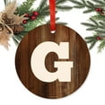 thumbnail image 2 of Metal Christmas Ornament, Monogram Letter G, Rustic Wood, Includes Ribbon and Gift Bag, 2 of 2