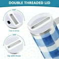thumbnail image 3 of Yayeee 40oz Stainless Steel Tumbler with Straw and Handle Double-Wall Insulated Travel Water Bottle, Blue Plain, 3 of 8